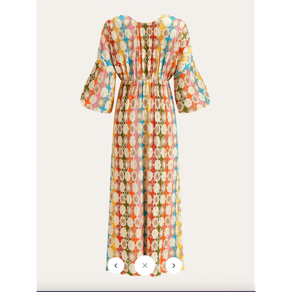NWT Commense Jacquard Print V-Neck Dress Sz M - Picture 6 of 6